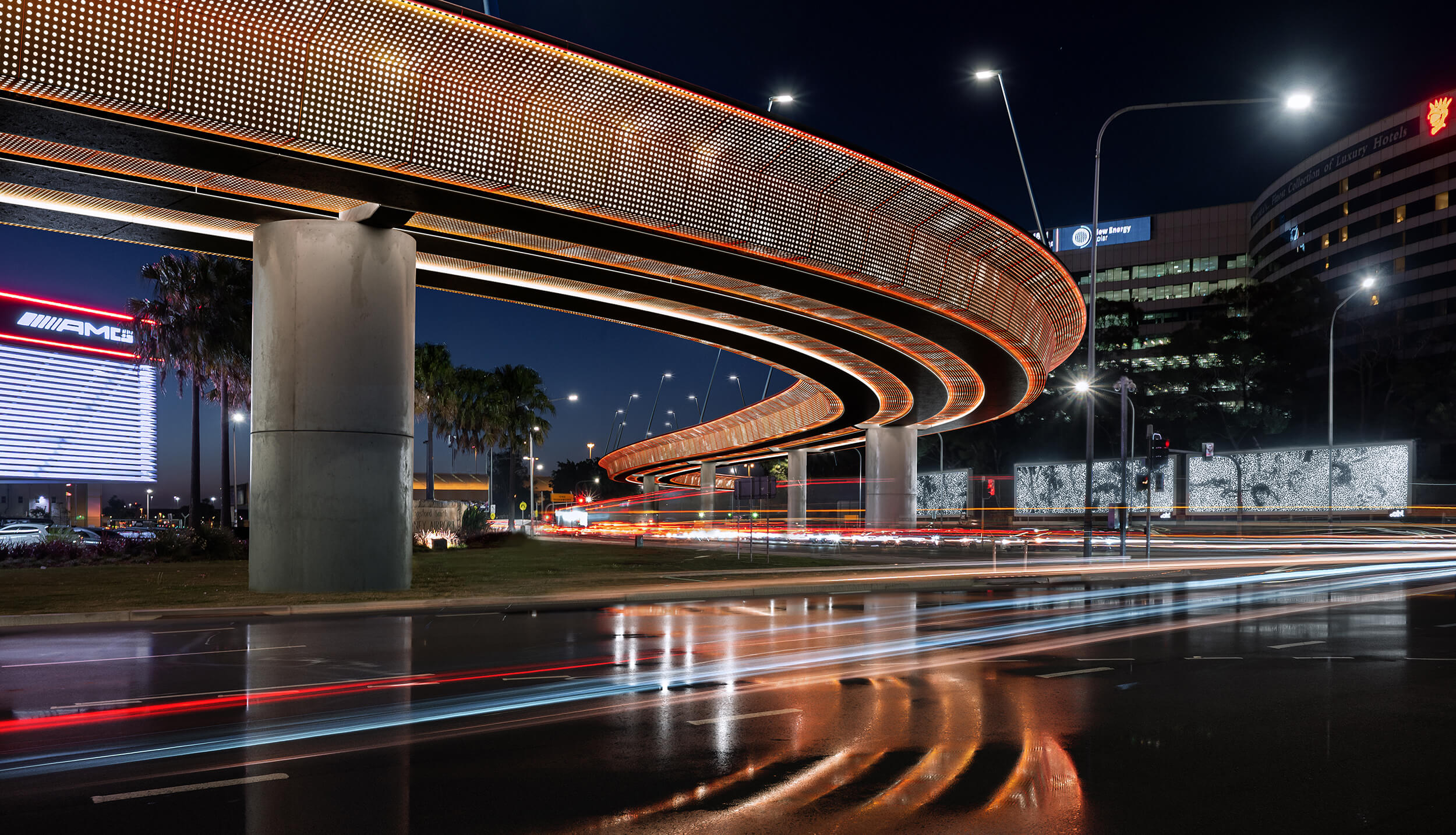 Bridge concept, Night. Architecture By TZG Architects &amp; Spackman Mossop and Michaels